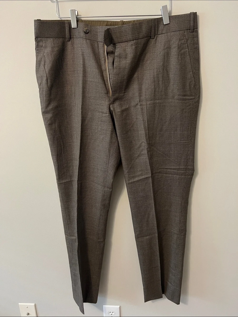Brown Check Dress Pants